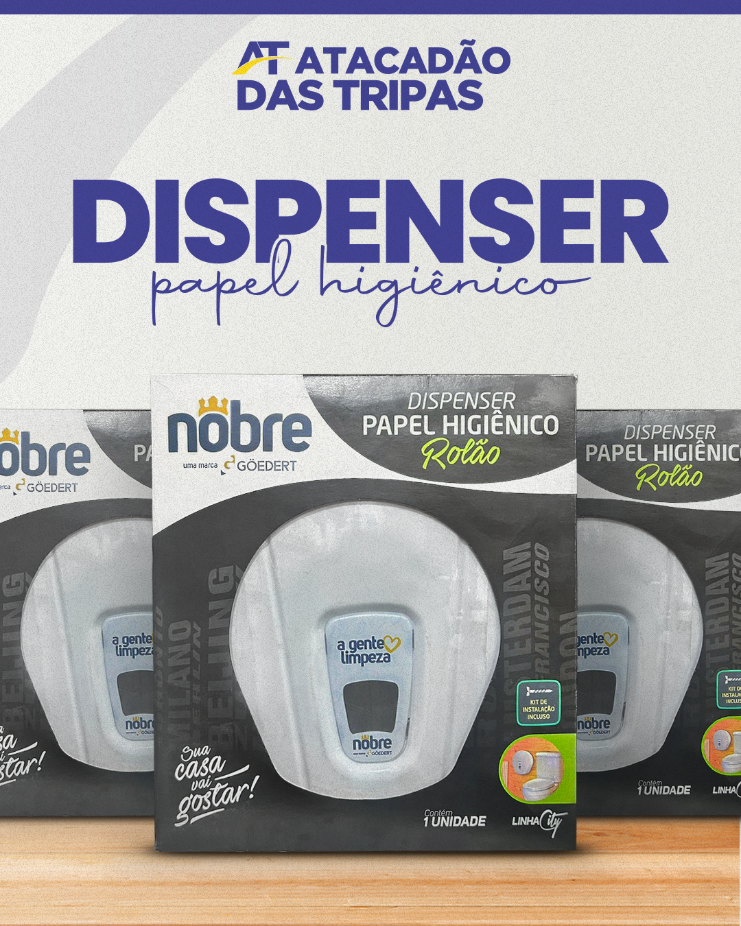 Suporte de papel Higiênico rolão.